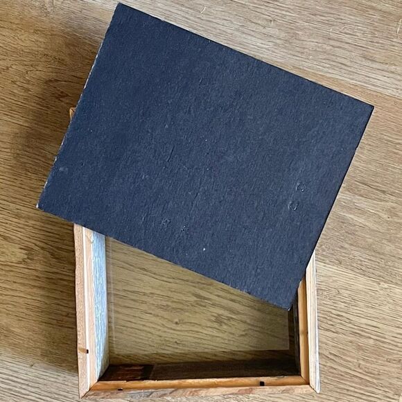 Rustic Reclaimed Wood Shadow Box Wall Hanging Hooks Black Background - Picture 14 of 16